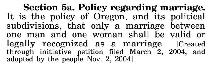 Oregon Constitution - Article XV, Section 5a