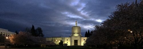 Oregon Capitol at night - Ides of March 2015