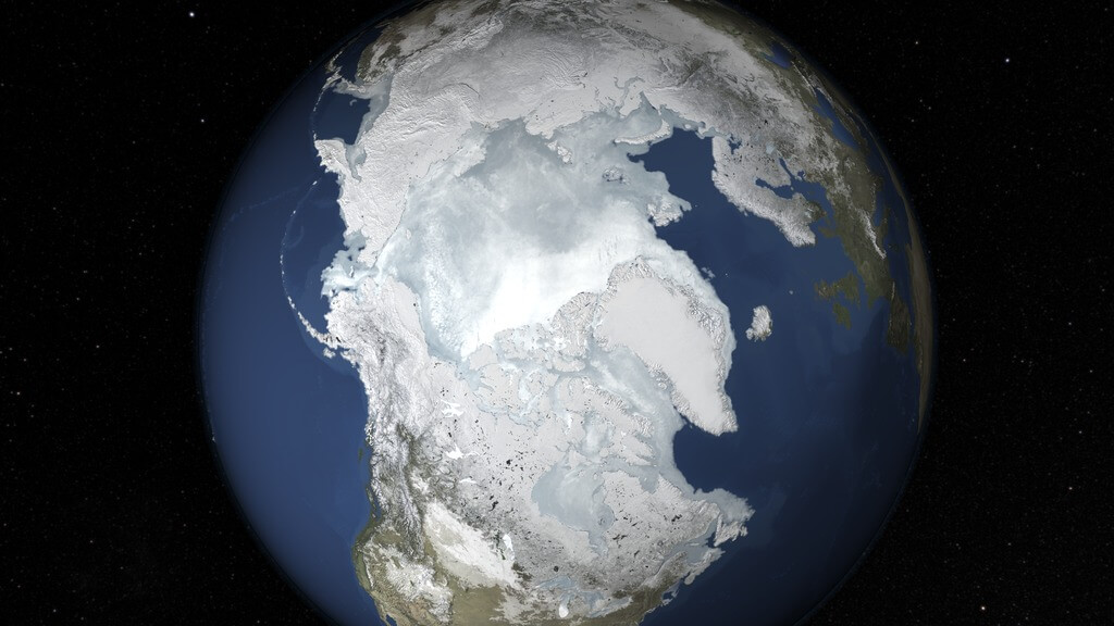 NASA photo of Arctic Sea Ice Maximum Annual Extent from February 2015