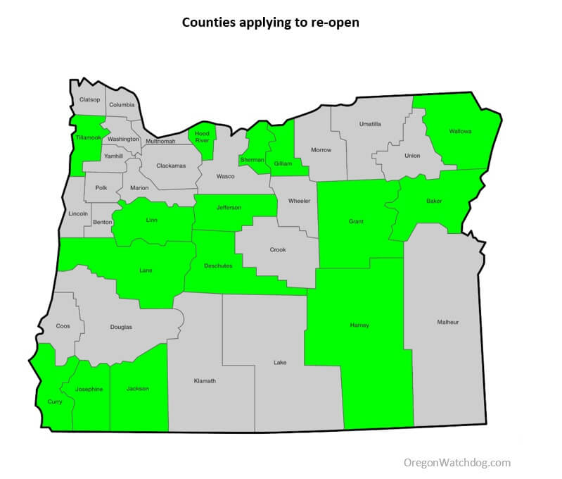 15 counties apply to re-open | The Oregon Catalyst