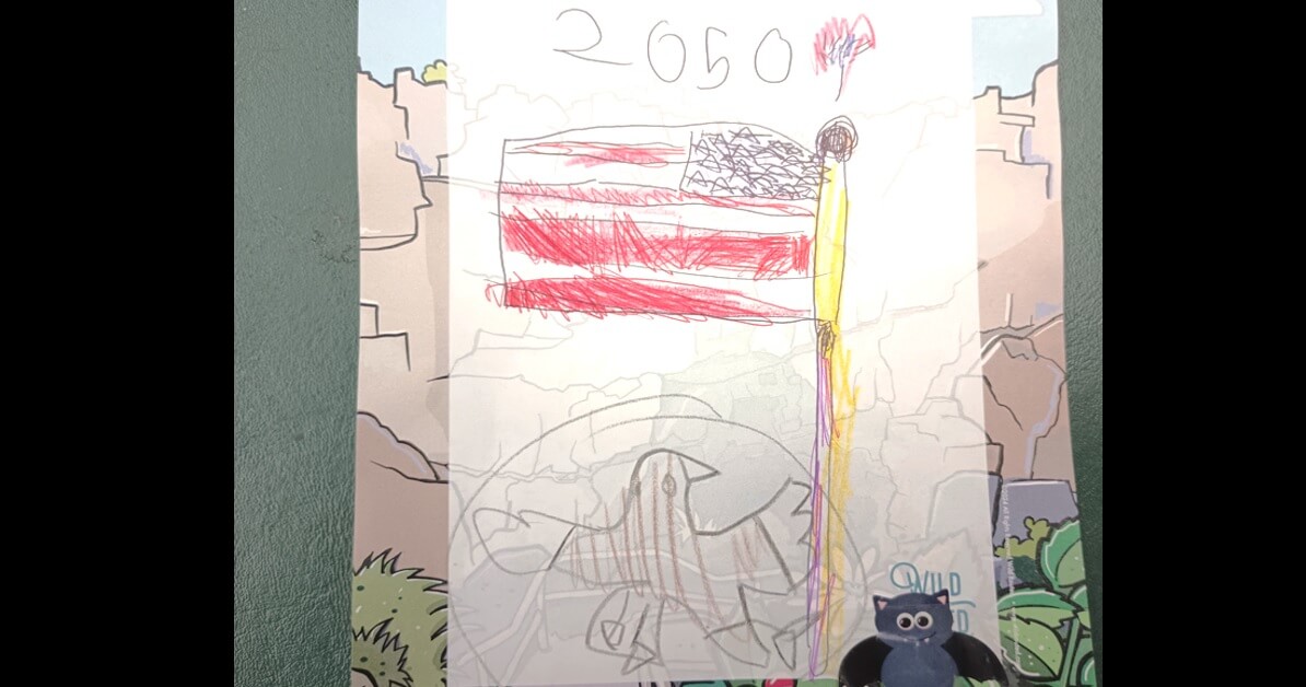 Kid’s USA drawing reminds me patriotism still alive