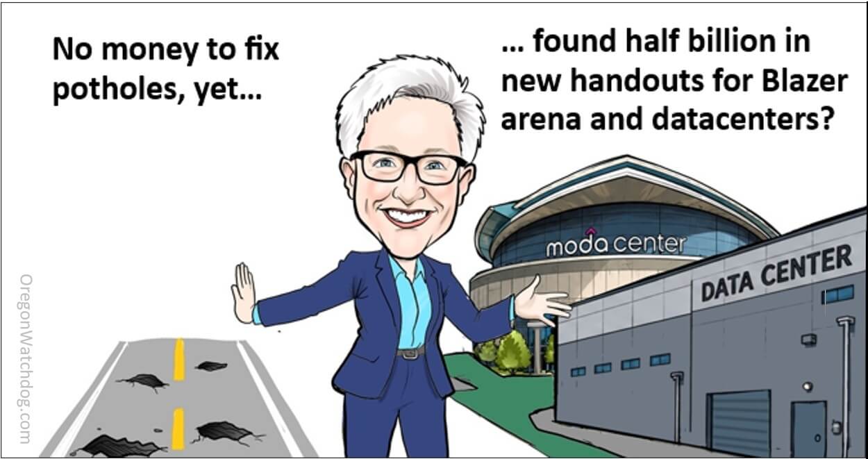 Blazer arena, datacenters,  crashing down around Kotek