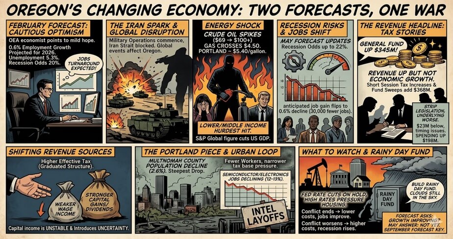 Oregon forecast: Recession, Iran, population trends