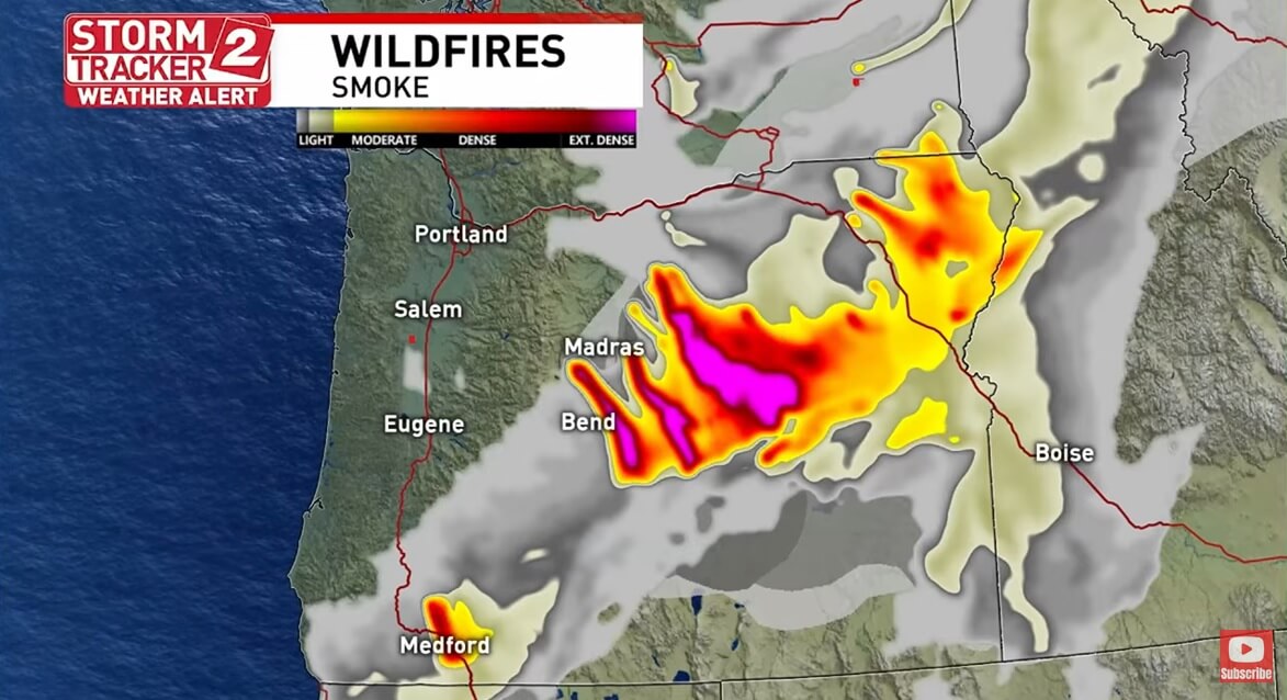 Smoke map: Covers 50% of Oregon