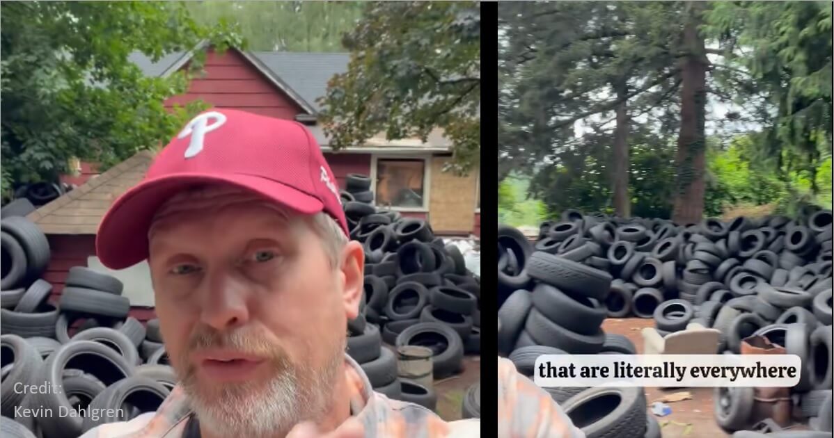 10,000 tires dumped at man’s house while he was away